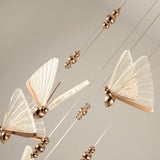 Modern Butterfly LED Pendant Light with Transparent Acrylic Wings and Adjustable Hanging Height