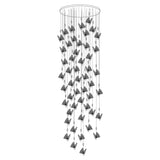 Modern Butterfly LED Pendant Light with Transparent Acrylic Wings and Adjustable Hanging Height