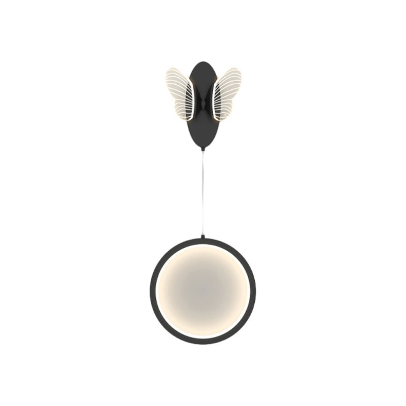 Modern Butterfly LED Wall Sconce with 3 Color Dimming for Bedroom and Living Room in Gold or Black