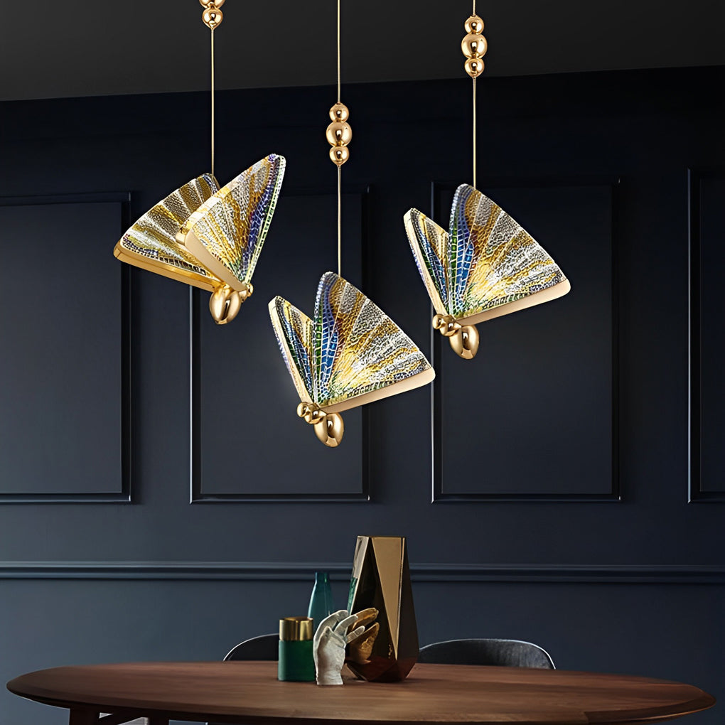 Modern Butterfly Pendant Light LED Acrylic Hanging Ceiling Lamp for Bedroom and Living Room