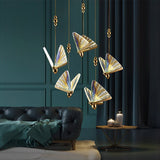 Modern Butterfly Pendant Light LED Acrylic Hanging Ceiling Lamp for Bedroom and Living Room