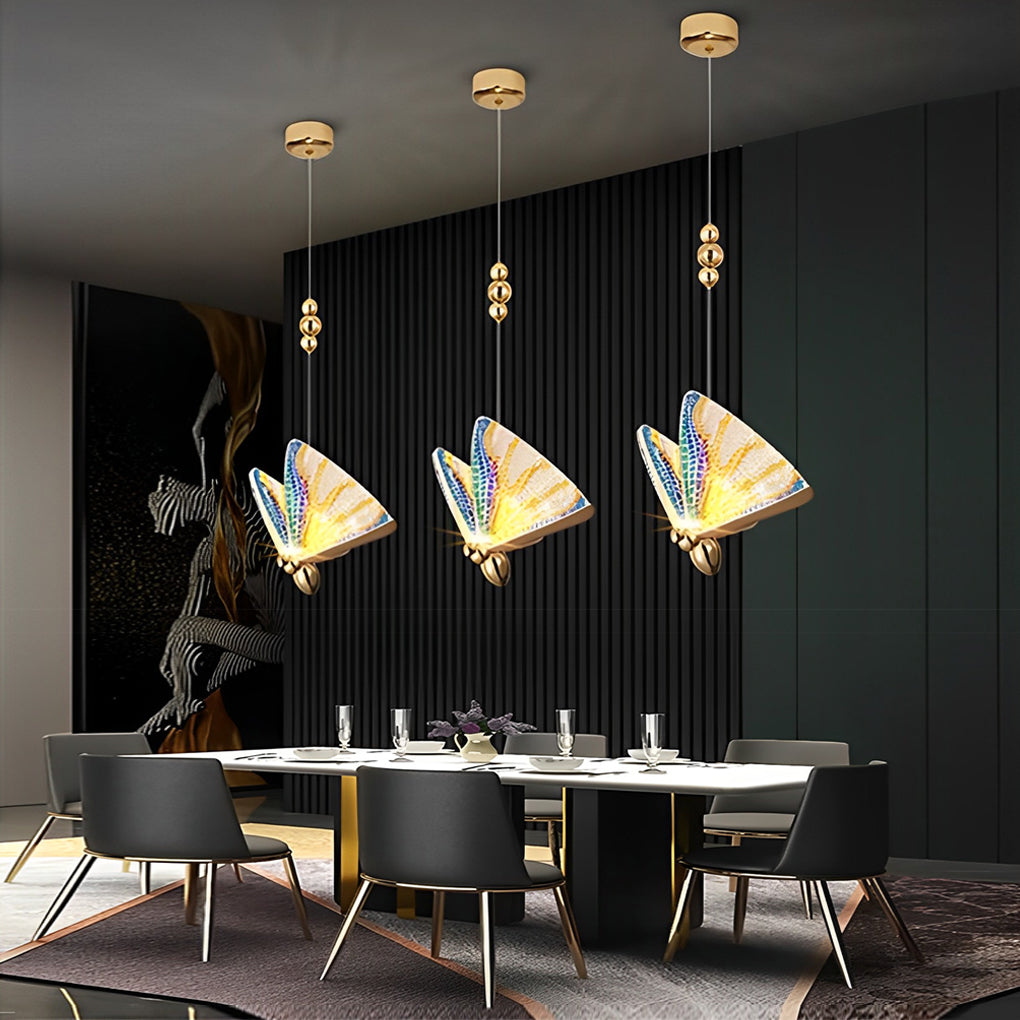 Modern Butterfly Pendant Light LED Acrylic Hanging Ceiling Lamp for Bedroom and Living Room