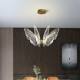 Modern Butterfly Phalaenopsis LED Chandelier Gold Acrylic Pendant Light for Living Room