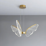 Modern Butterfly Phalaenopsis LED Chandelier Gold Acrylic Pendant Light for Living Room