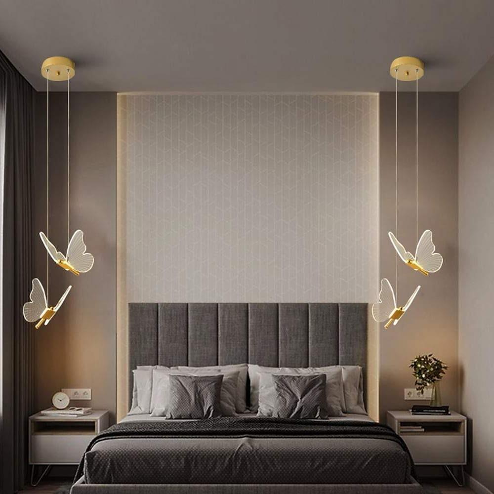 Modern Butterfly Shaped LED Pendant Light Nordic Style Acrylic Hanging Lamp for Dining Room