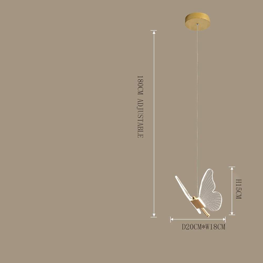 Modern Butterfly Shaped LED Pendant Light Nordic Style Acrylic Hanging Lamp for Dining Room