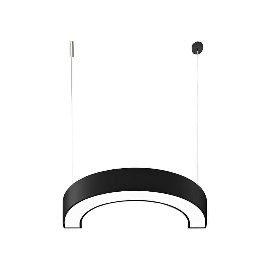 Modern C Shape LED Profile Pendant Light Curved Half Circle Architectural Hanging Fixture for Office