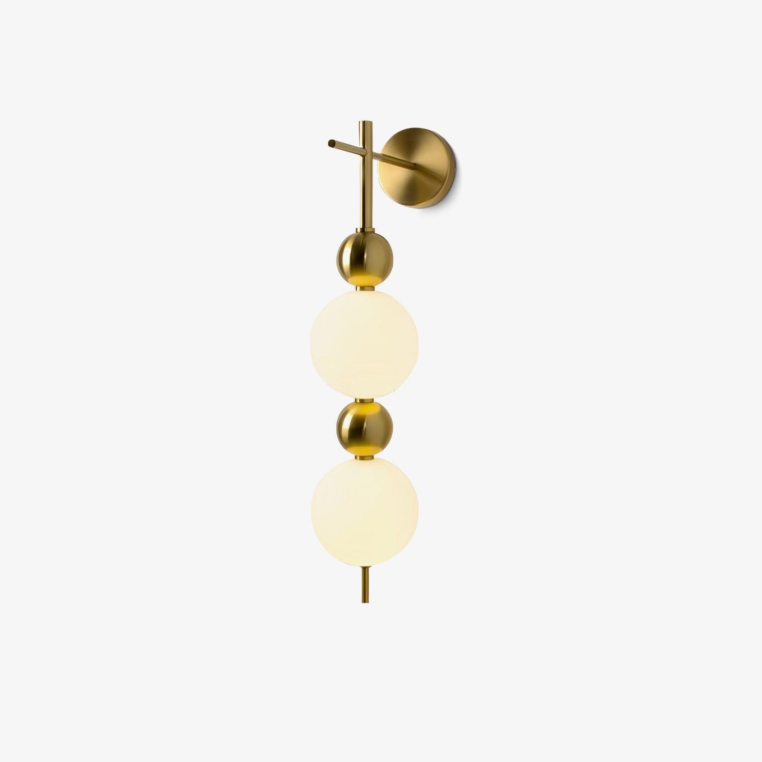 Modern Candied Haws String LED Wall Sconce with Opal Acrylic Shade and Gold Metal Frame