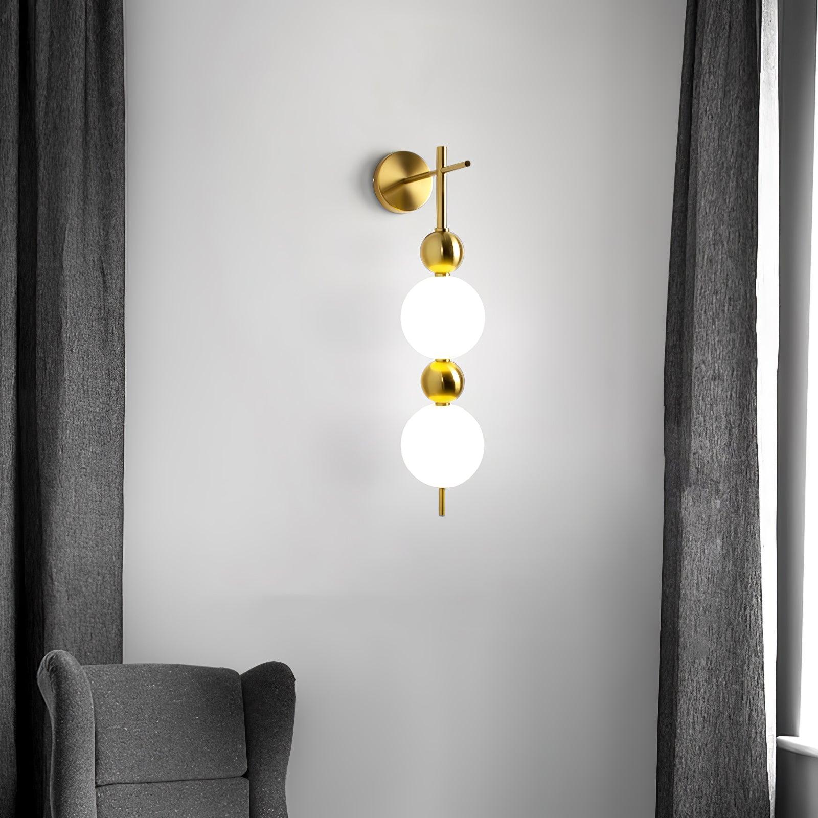 Modern Candied Haws String LED Wall Sconce with Opal Acrylic Shade and Gold Metal Frame