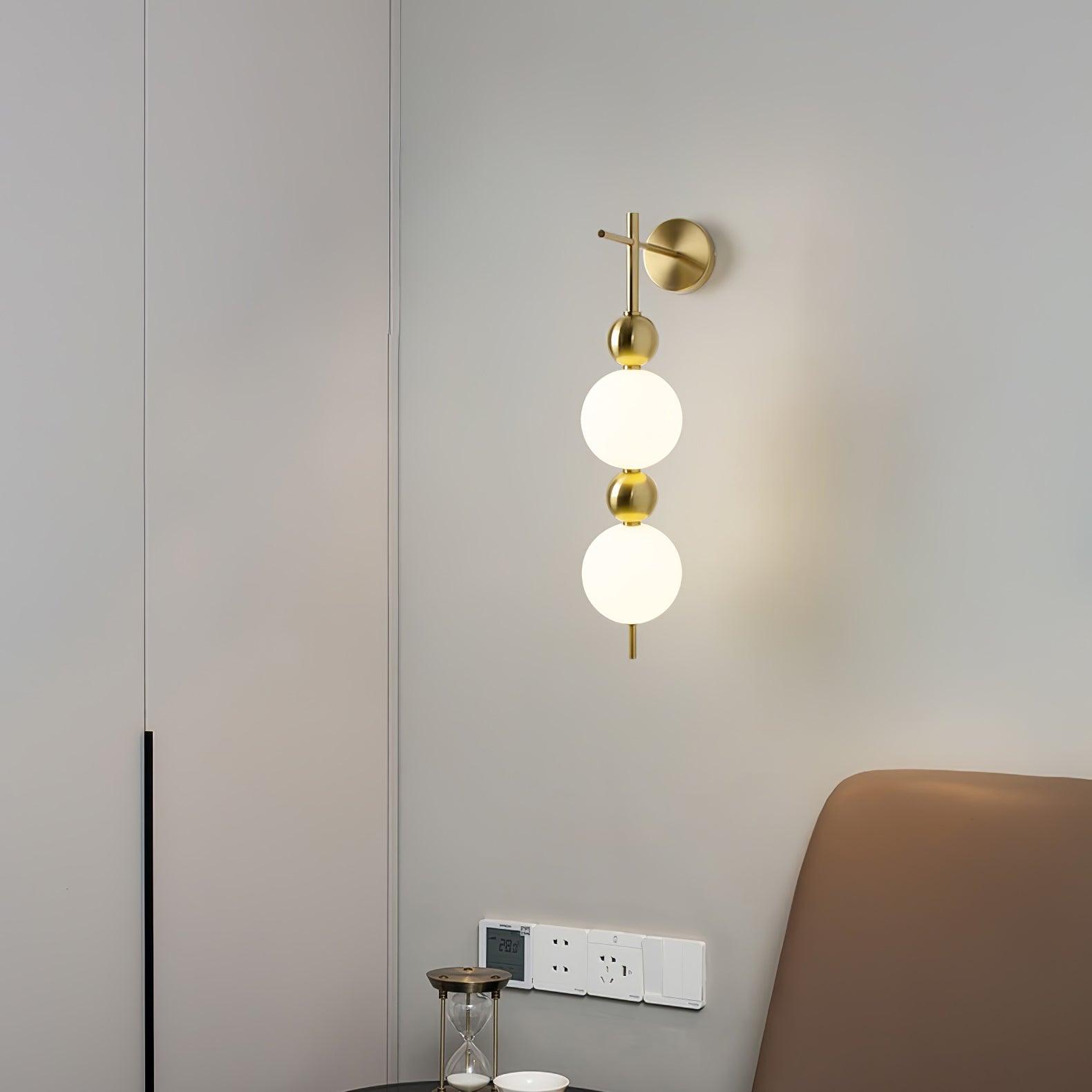 Modern Candied Haws String LED Wall Sconce with Opal Acrylic Shade and Gold Metal Frame