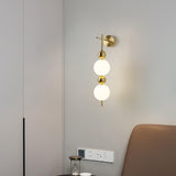 Modern Candied Haws String LED Wall Sconce with Opal Acrylic Shade and Gold Metal Frame