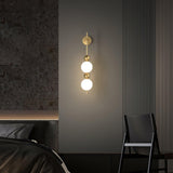 Modern Candied Haws String LED Wall Sconce with Opal Acrylic Shade and Gold Metal Frame