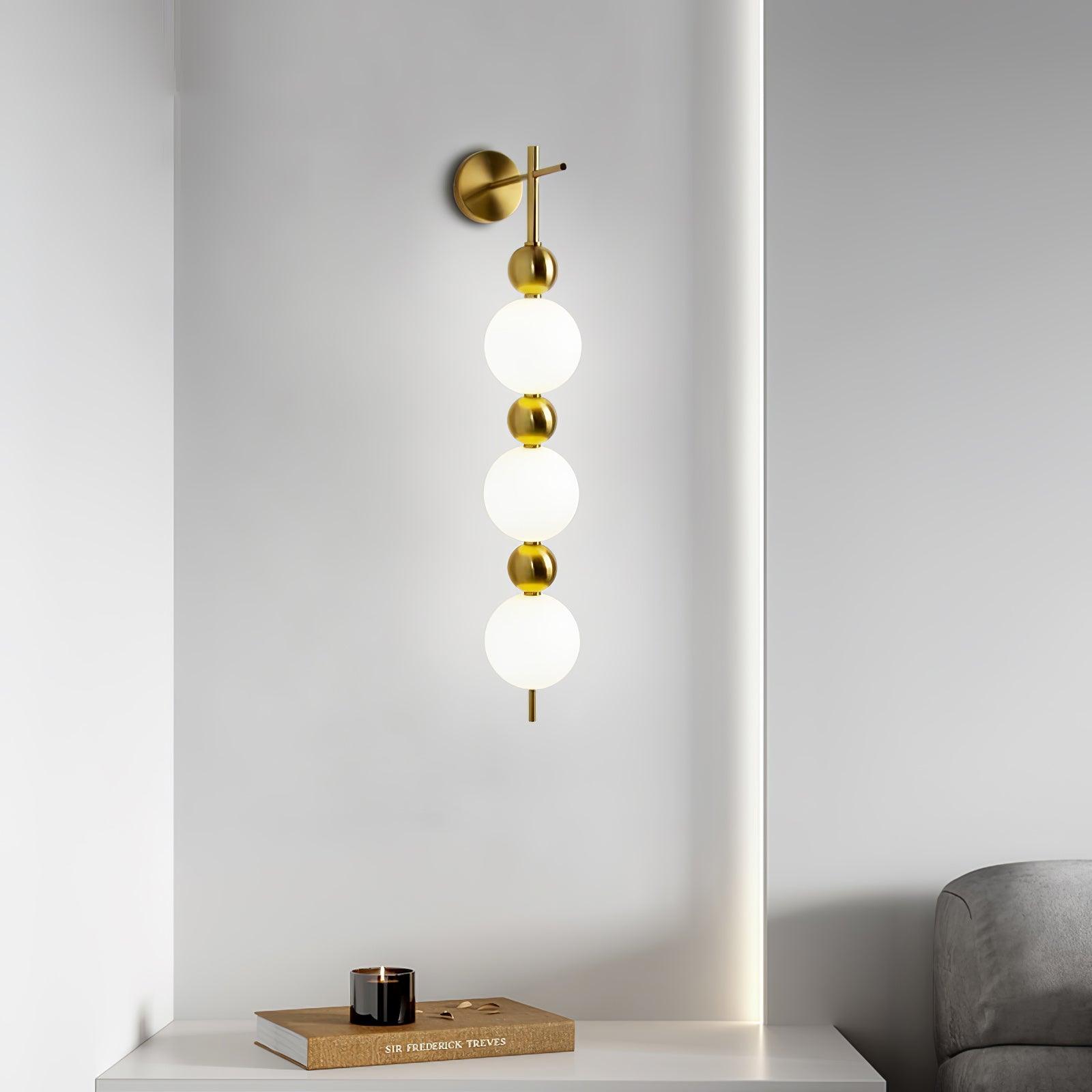 Modern Candied Haws String LED Wall Sconce with Opal Acrylic Shade and Gold Metal Frame