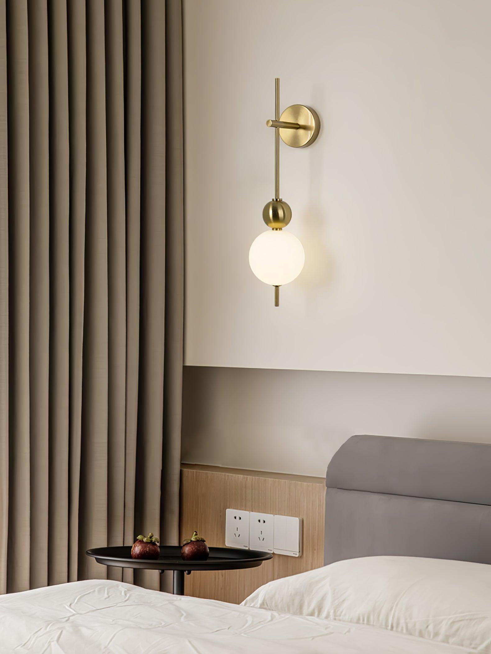 Modern Candied Haws String LED Wall Sconce with Opal Acrylic Shade and Gold Metal Frame
