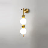 Modern Candied Haws String LED Wall Sconce with Opal Acrylic Shade and Gold Metal Frame