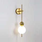 Modern Candied Haws String LED Wall Sconce with Opal Acrylic Shade and Gold Metal Frame