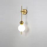 Modern Candied Haws String LED Wall Sconce with Opal Acrylic Shade and Gold Metal Frame