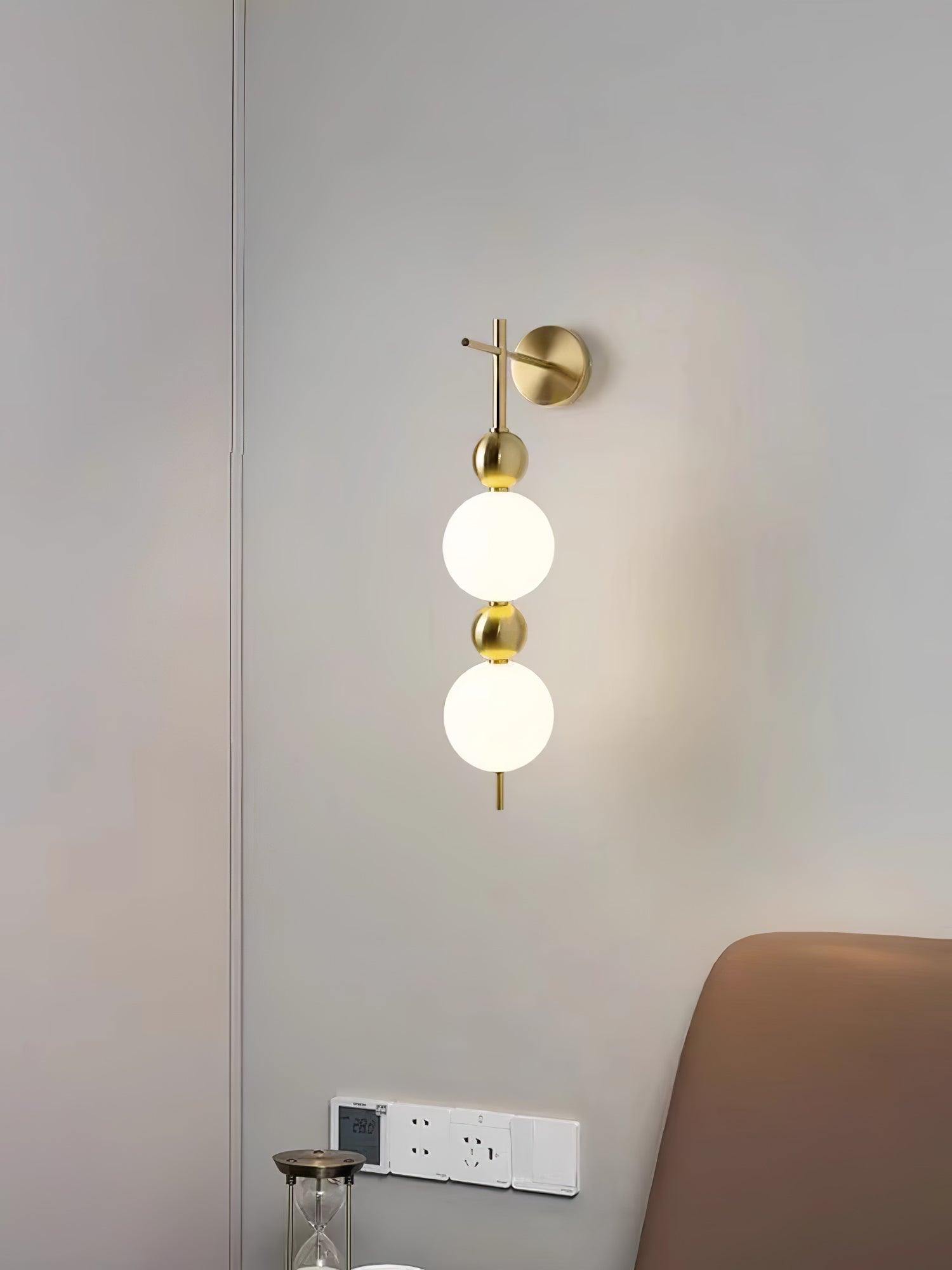 Modern Candied Haws String LED Wall Sconce with Opal Acrylic Shade and Gold Metal Frame