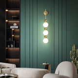 Modern Candied Haws String LED Wall Sconce with Opal Acrylic Shade and Gold Metal Frame