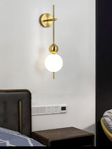 Modern Candied Haws String LED Wall Sconce with Opal Acrylic Shade and Gold Metal Frame