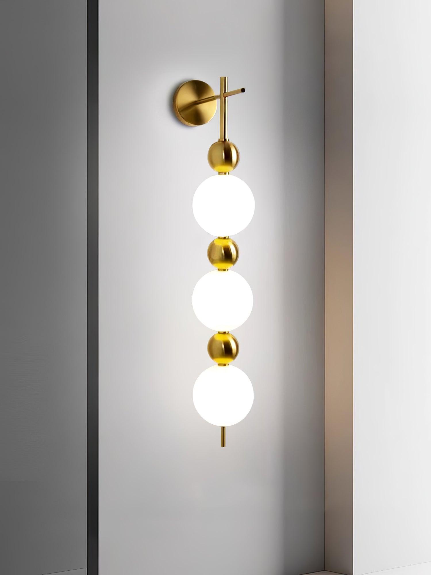 Modern Candied Haws String LED Wall Sconce with Opal Acrylic Shade and Gold Metal Frame