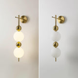 Modern Candied Haws String LED Wall Sconce with Opal Acrylic Shade and Gold Metal Frame
