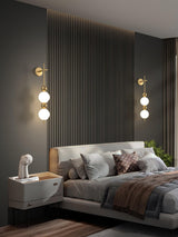 Modern Candied Haws String LED Wall Sconce with Opal Acrylic Shade and Gold Metal Frame