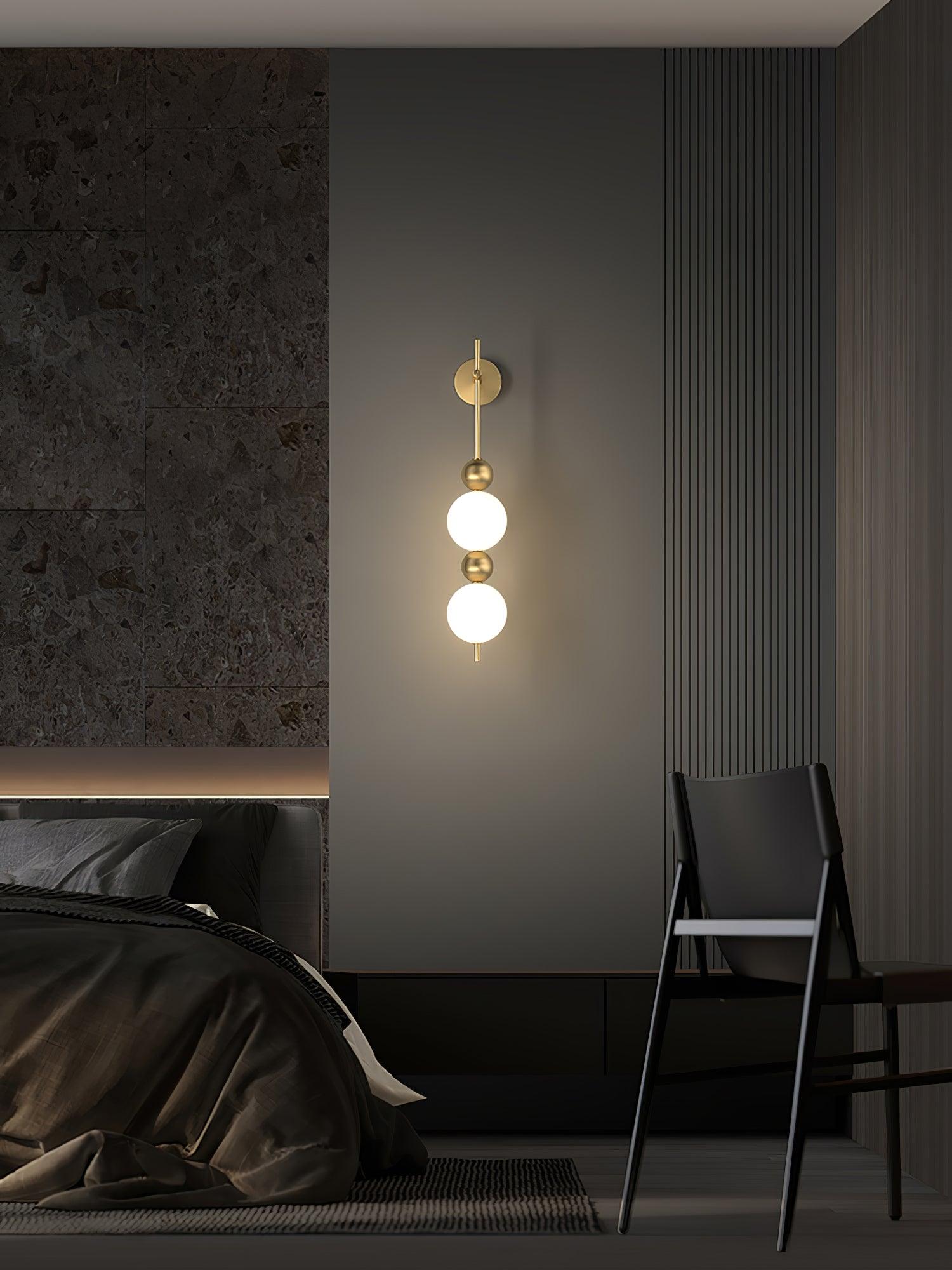 Modern Candied Haws String LED Wall Sconce with Opal Acrylic Shade and Gold Metal Frame