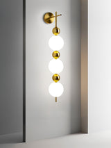 Modern Candied Haws String LED Wall Sconce with Opal Acrylic Shade and Gold Metal Frame