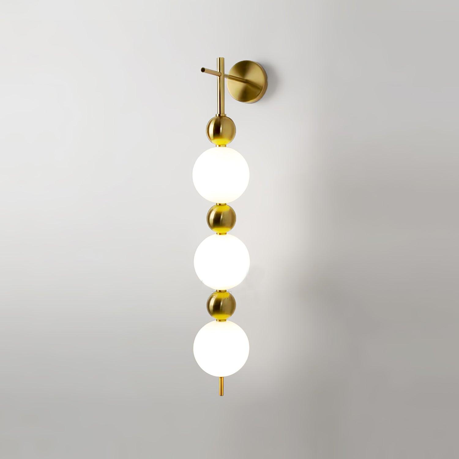 Modern Candied Haws String LED Wall Sconce with Opal Acrylic Shade and Gold Metal Frame