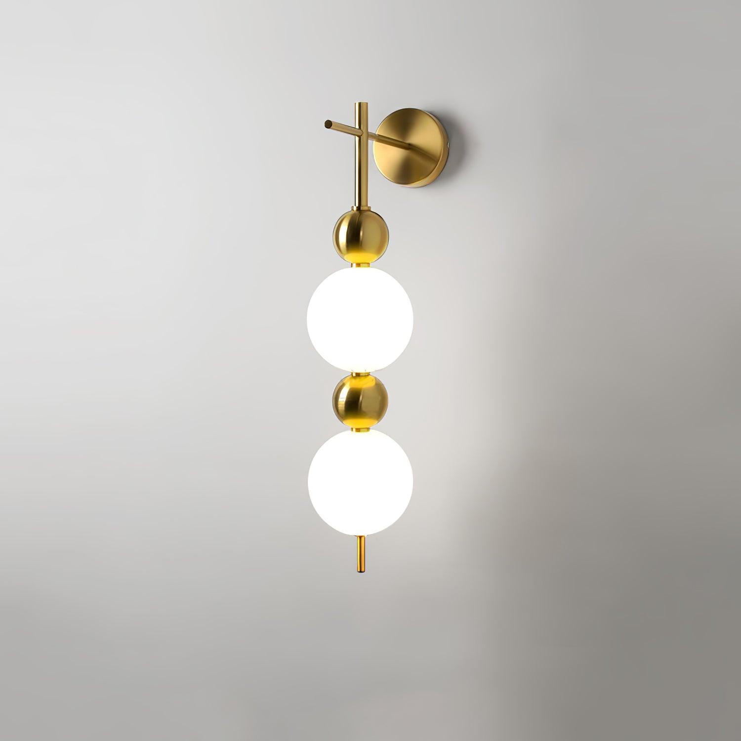 Modern Candied Haws String LED Wall Sconce with Opal Acrylic Shade and Gold Metal Frame