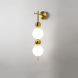 Modern Candied Haws String LED Wall Sconce with Opal Acrylic Shade and Gold Metal Frame