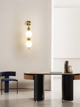 Modern Candied Haws String LED Wall Sconce with Opal Acrylic Shade and Gold Metal Frame