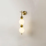 Modern Candied Haws String LED Wall Sconce with Opal Acrylic Shade and Gold Metal Frame