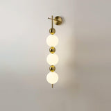 Modern Candied Haws String LED Wall Sconce with Opal Acrylic Shade and Gold Metal Frame