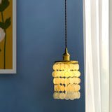 Modern Capiz Shell Pendant Light Coastal Seashell Hanging Chandelier for Bedroom and Dining Room