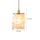 Modern Capiz Shell Pendant Light Coastal Seashell Hanging Chandelier for Bedroom and Dining Room