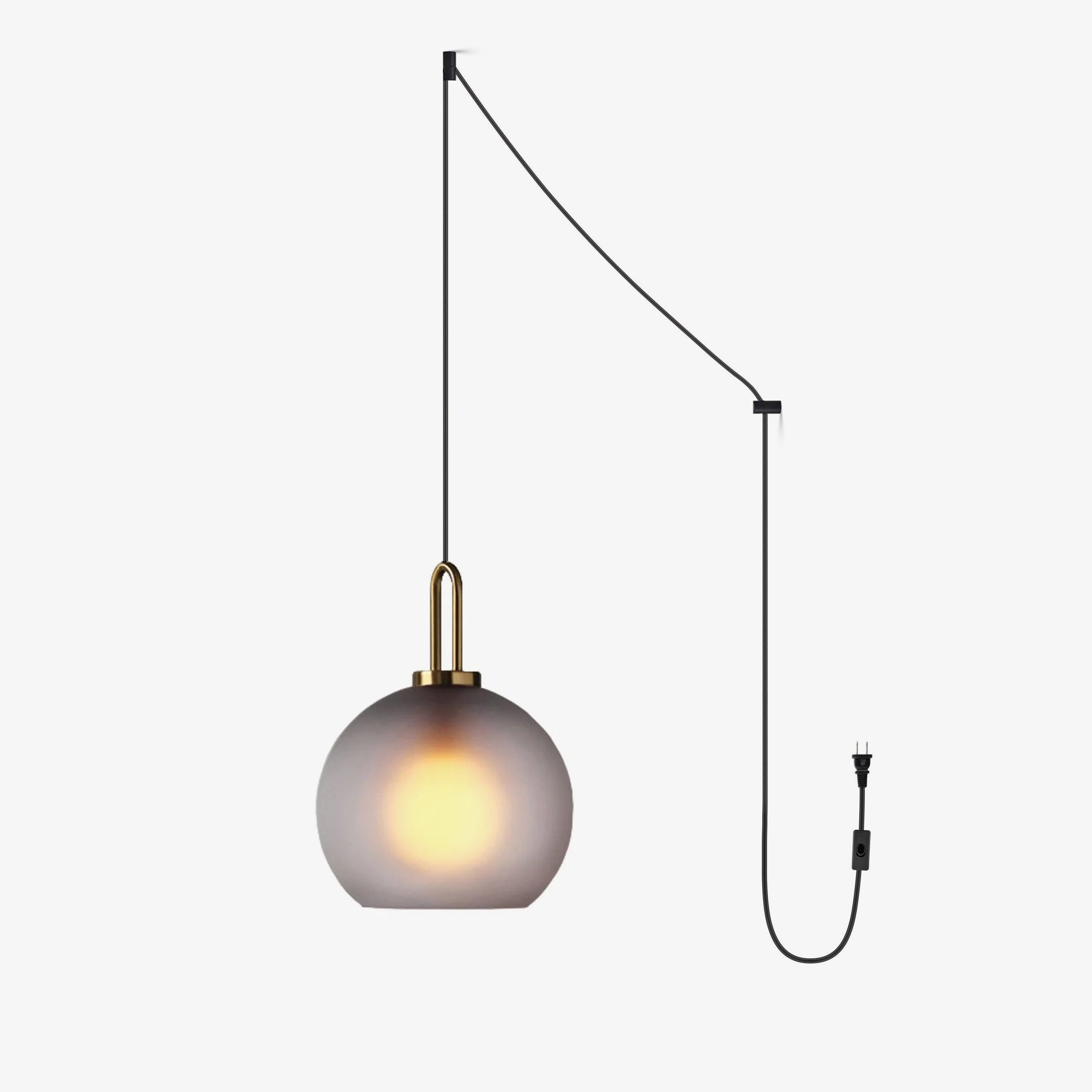Modern Capsule and Sphere Glass Pendant Swag Light Fixture for Indoor Ceiling Decor