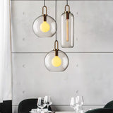 Modern Capsule and Sphere Glass Pendant Swag Light Fixture for Indoor Ceiling Decor