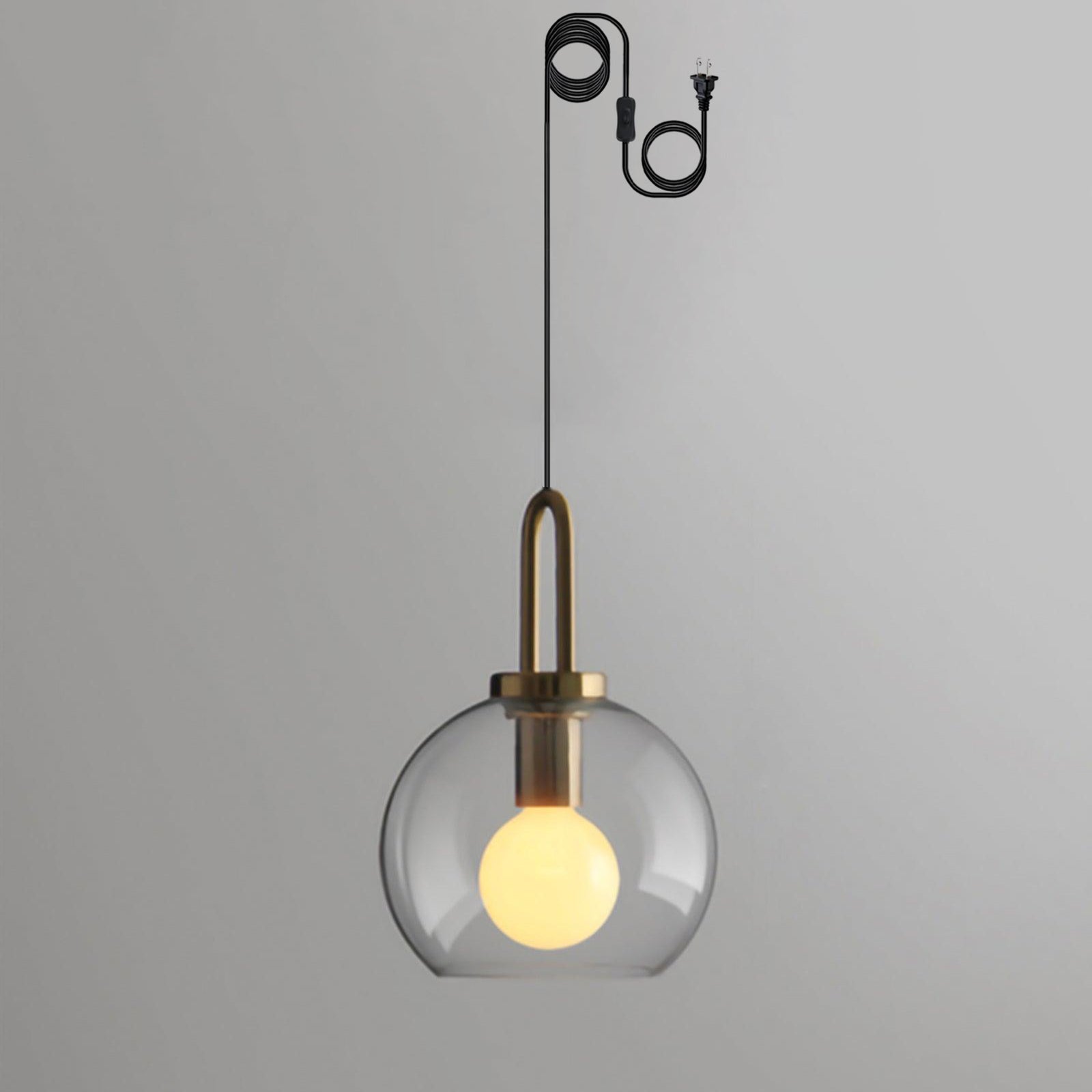 Modern Capsule and Sphere Glass Pendant Swag Light Fixture for Indoor Ceiling Decor