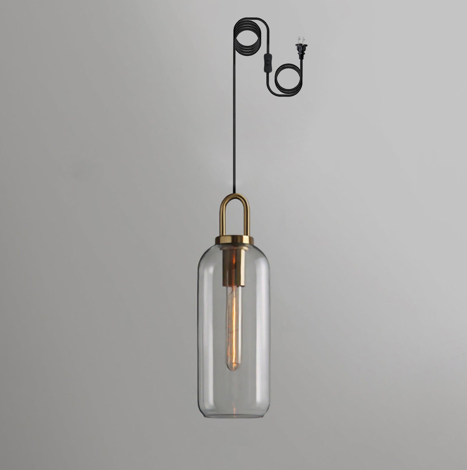 Modern Capsule and Sphere Glass Pendant Swag Light Fixture for Indoor Ceiling Decor
