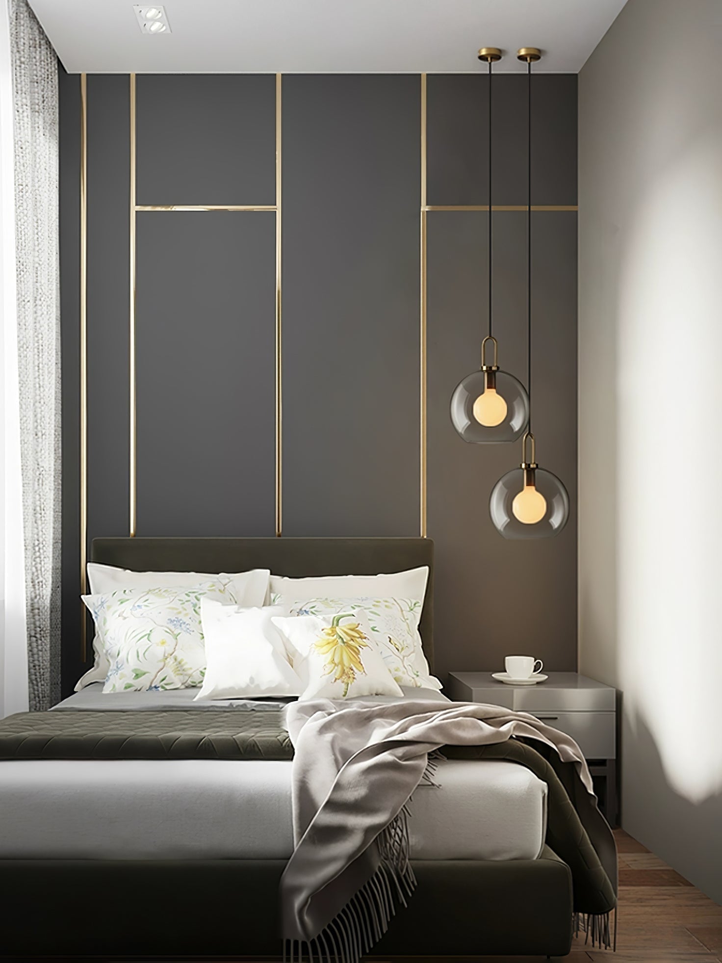 Modern Capsule and Sphere Glass Pendant Swag Light Fixture for Indoor Ceiling Decor