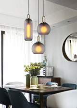 Modern Capsule and Sphere Glass Pendant Swag Light Fixture for Indoor Ceiling Decor