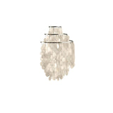 Modern Cascading White Shell Wall Light Fixture Chrome Metal Sconce for Indoor Decor