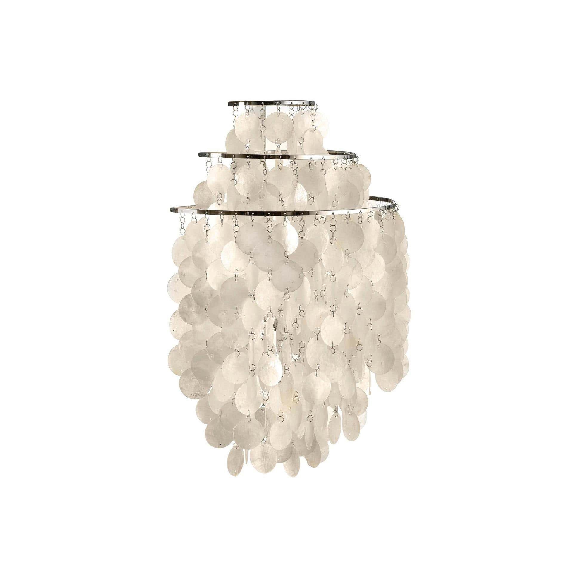 Modern Cascading White Shell Wall Light Fixture Chrome Metal Sconce for Indoor Decor