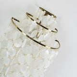 Modern Cascading White Shell Wall Light Fixture Chrome Metal Sconce for Indoor Decor