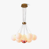 Modern Celestial Glass Sphere Chandelier Lunar Inspired Droplight for Dining Area