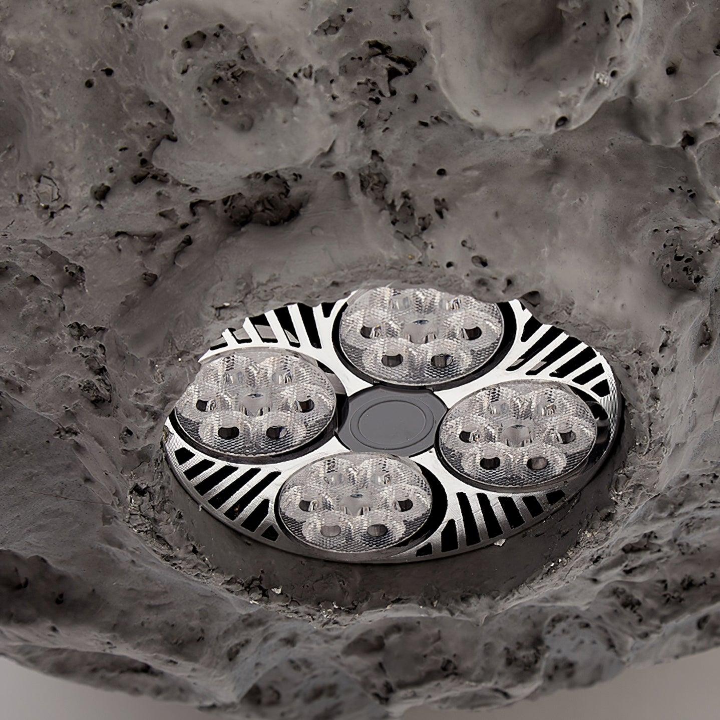 Modern Celestial Sphere Pendant Light with Grey Earth Texture and Porous Planet Design