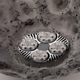 Modern Celestial Sphere Pendant Light with Grey Earth Texture and Porous Planet Design