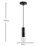 Modern Ceramic and Metal Cylindrical LED Pendant Light for Kitchen Island Hanging Lamp